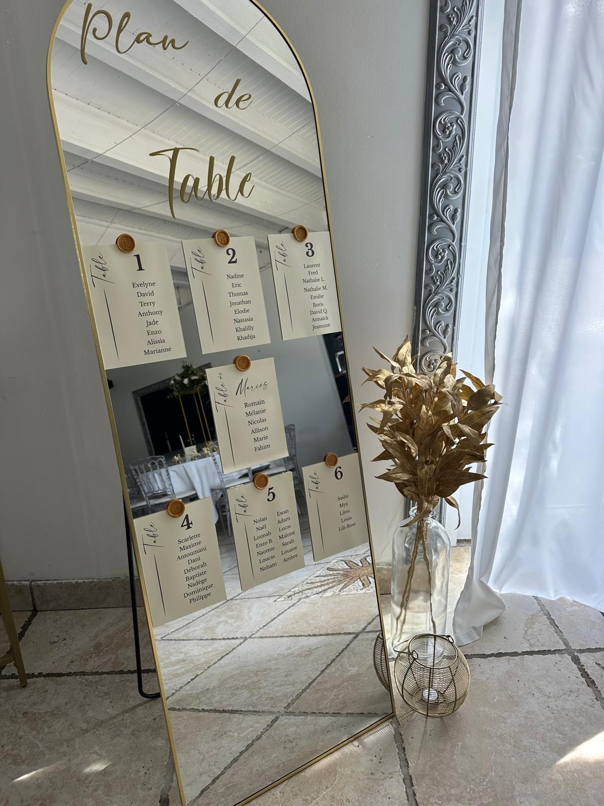 Miroir doré pour plan de table en location - photo 1